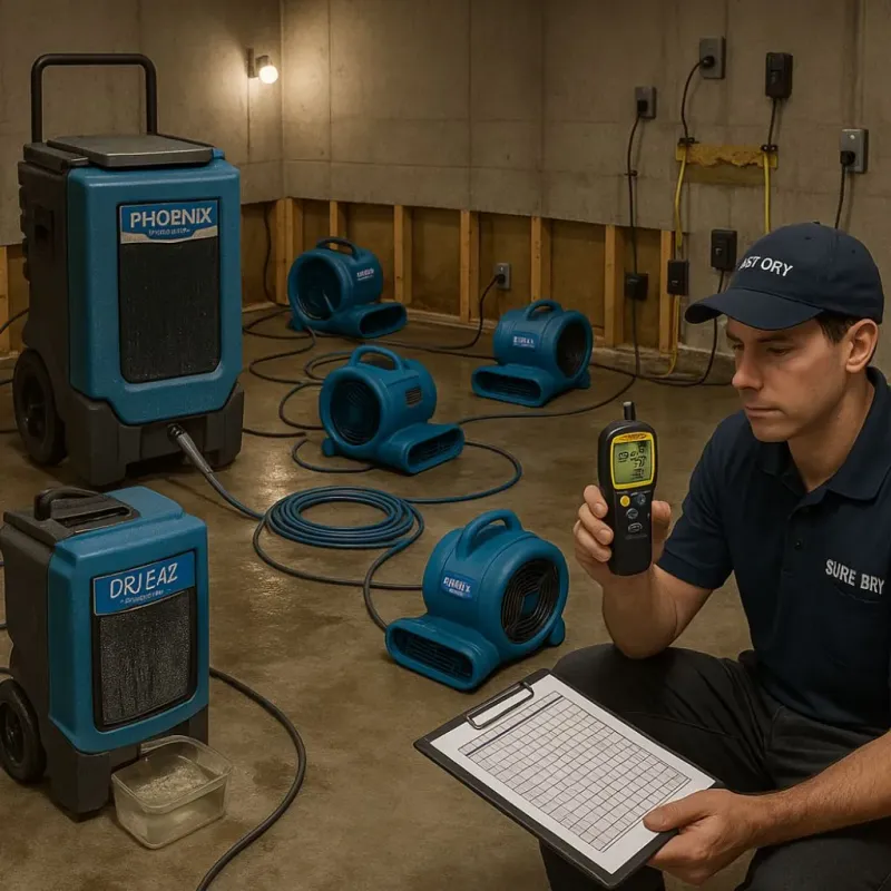 Structural Drying and Dehumidification process in Dickens, TX